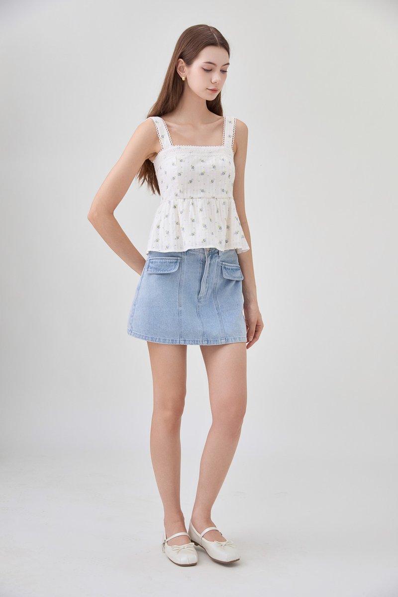 Jream Crochet Babydoll Top