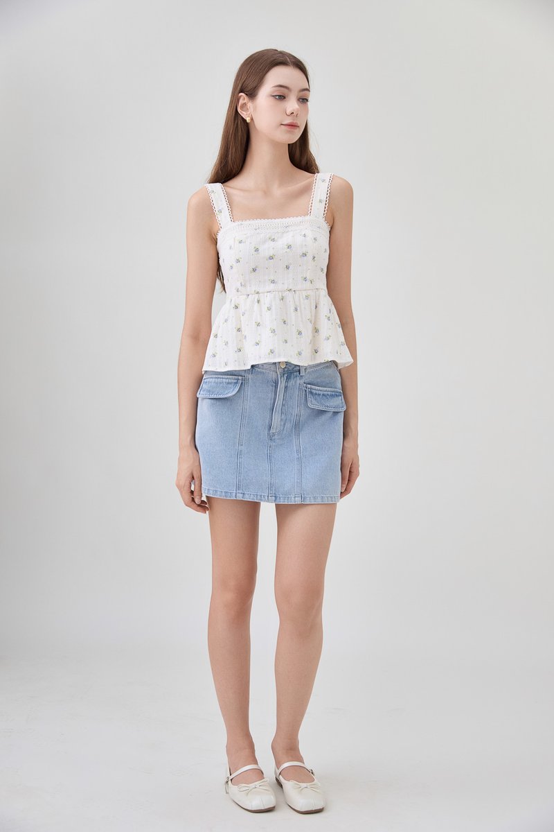 Jream Crochet Babydoll Top