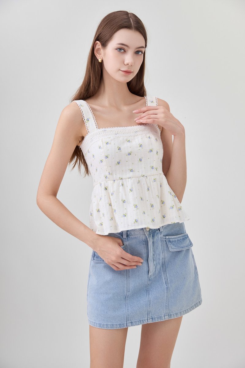 Jream Crochet Babydoll Top