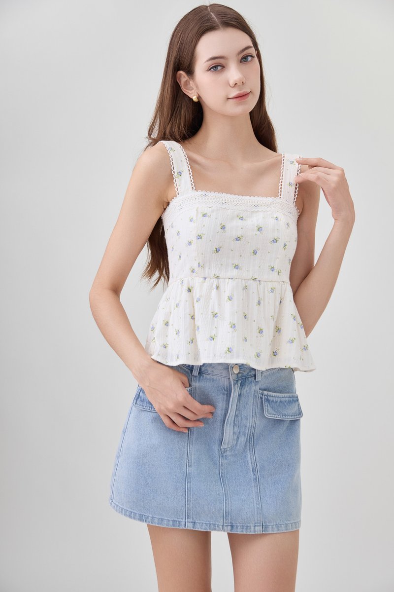 Jream Crochet Babydoll Top