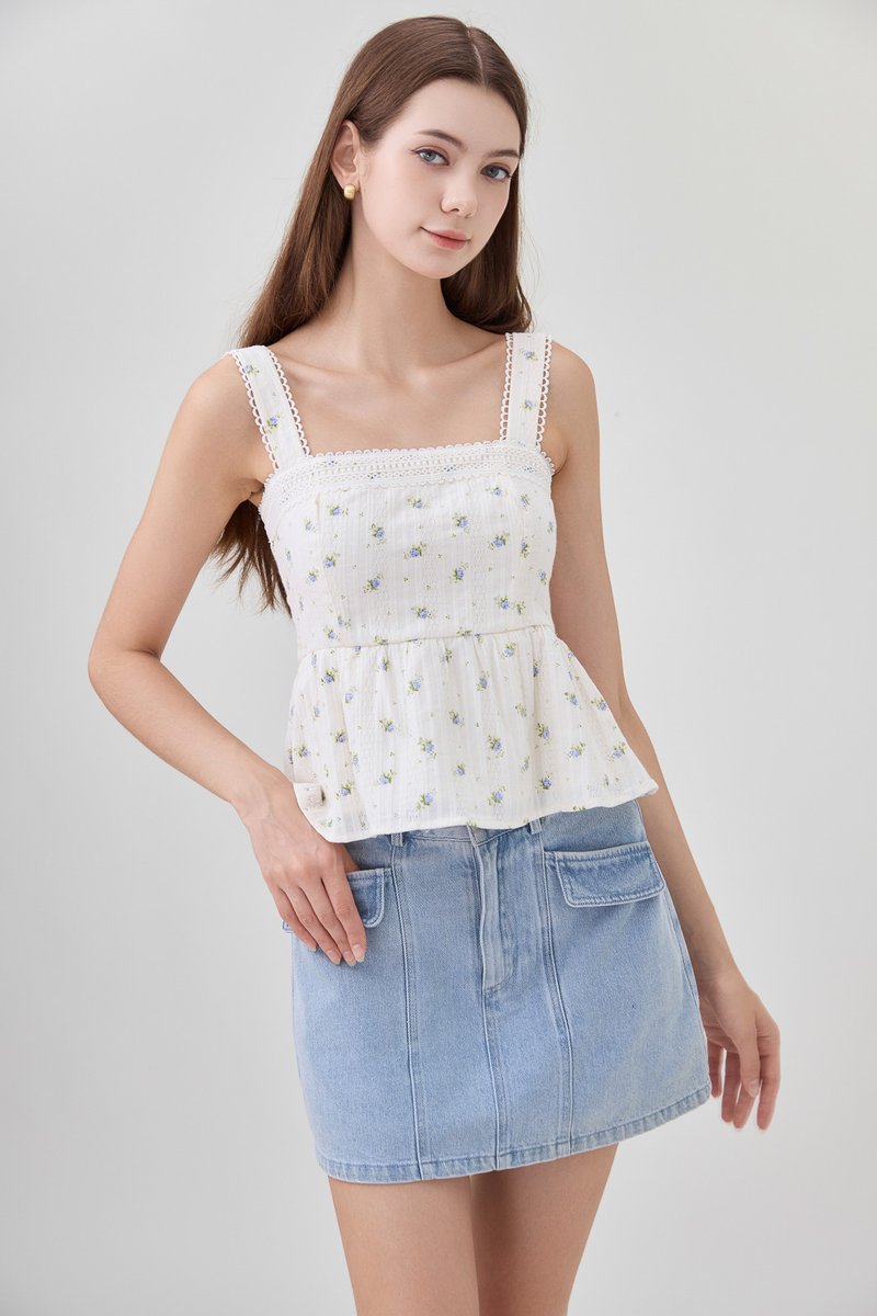 Jream Crochet Babydoll Top