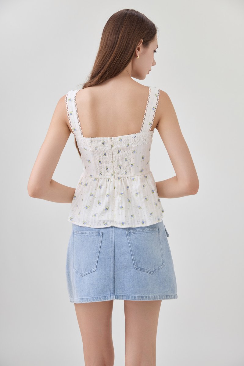 Jream Crochet Babydoll Top