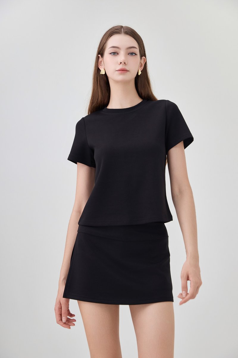 *GLACIER* Colbie Cotton Basic Top In Black