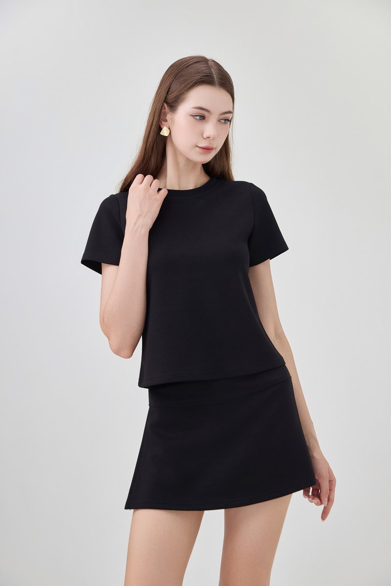 *GLACIER* Colbie Cotton Basic Top In Black