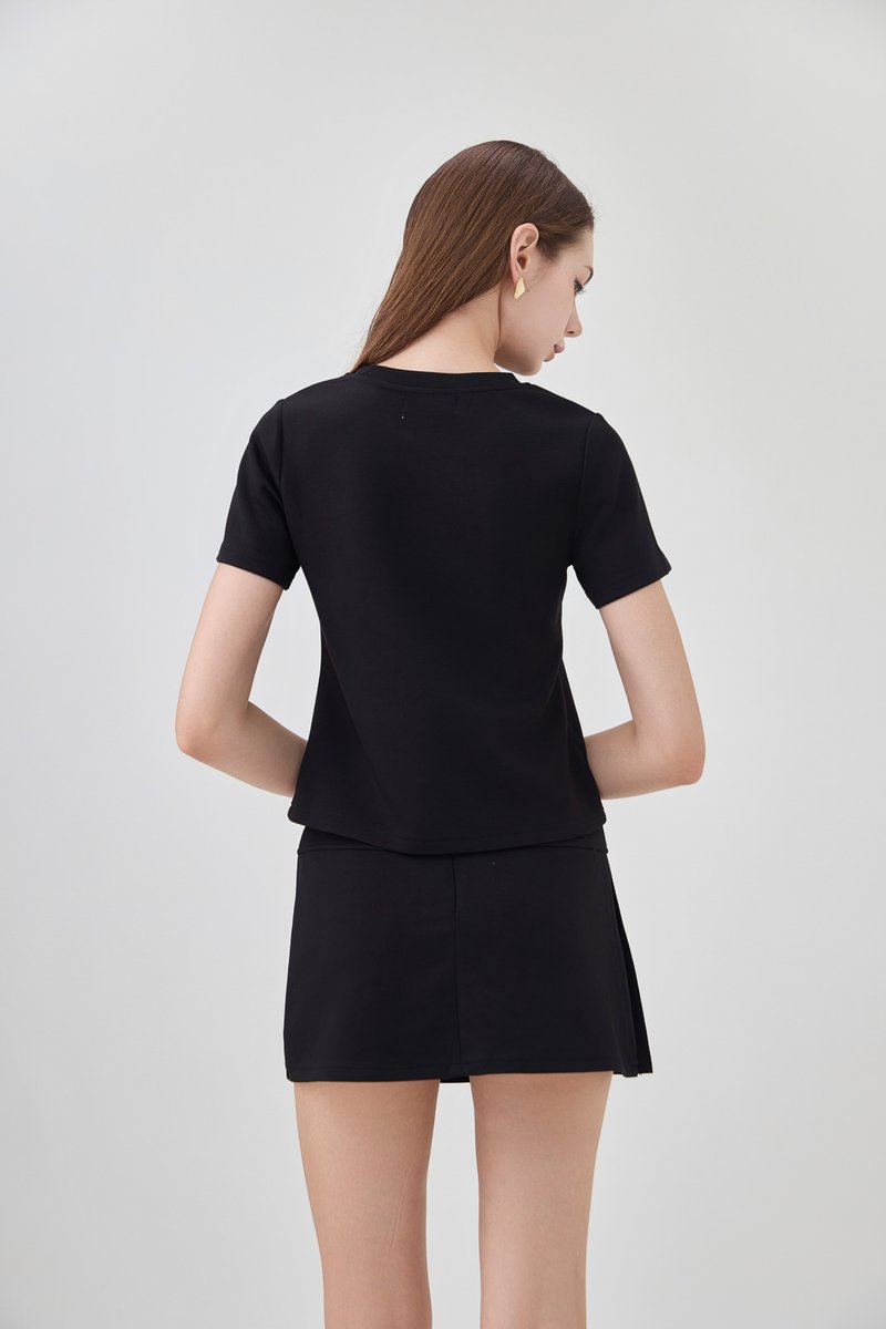 *GLACIER* Colbie Cotton Basic Top In Black