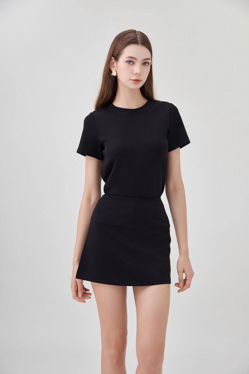 *GLACIER* Colbie Side Slit Skort In Black