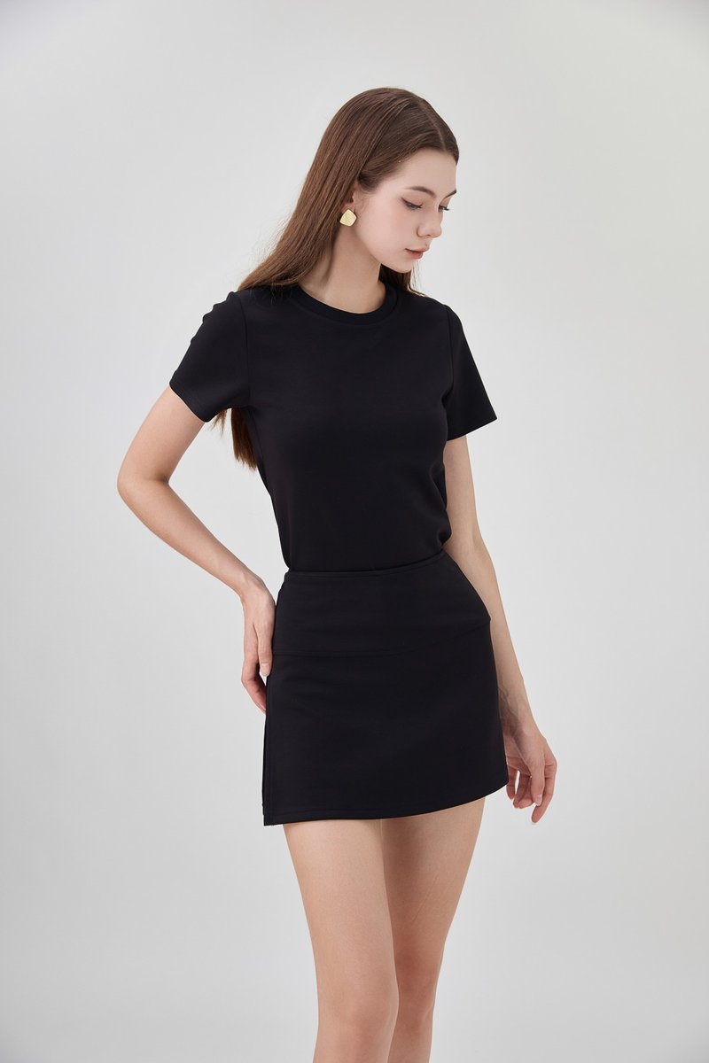 *GLACIER* Colbie Side Slit Skort In Black