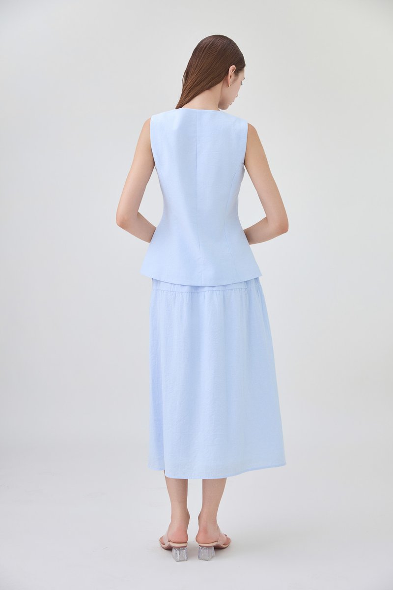 Mallory Pinstripe Button Vest