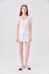 Charleigh Garden Peplum Top In Blush Pink