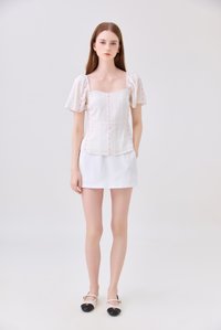 Charleigh Garden Peplum Top In Blush Pink