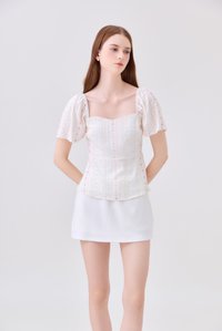 Charleigh Garden Peplum Top In Blush Pink