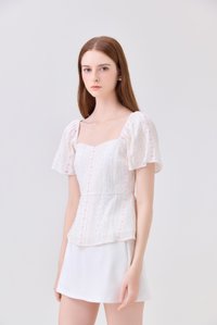 Charleigh Garden Peplum Top In Blush Pink