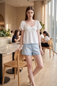 Marlee Textured Pleated Top In White