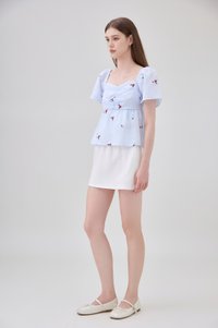 Galilea Gingham Ruched Babydoll Top