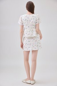 Allie Floral Double Ribbon Embroidery Top