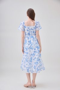 Analia Pintuck Toile Tiered Midi Dress