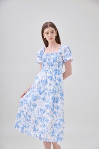 Analia Pintuck Toile Tiered Midi Dress