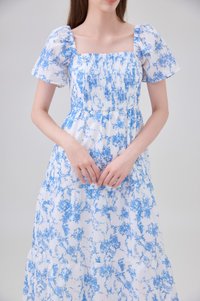 Analia Pintuck Toile Tiered Midi Dress