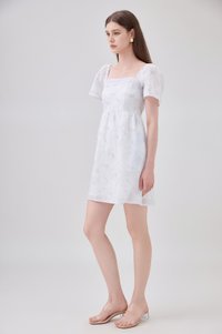 Siena Embroidered Fleur Crochet Dress In Ice Blue
