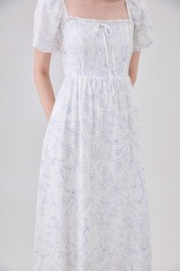 Lettie Ribbon Midi Dress In Toile Floral