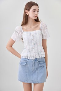 Rivka Crochet Lace Floral Top