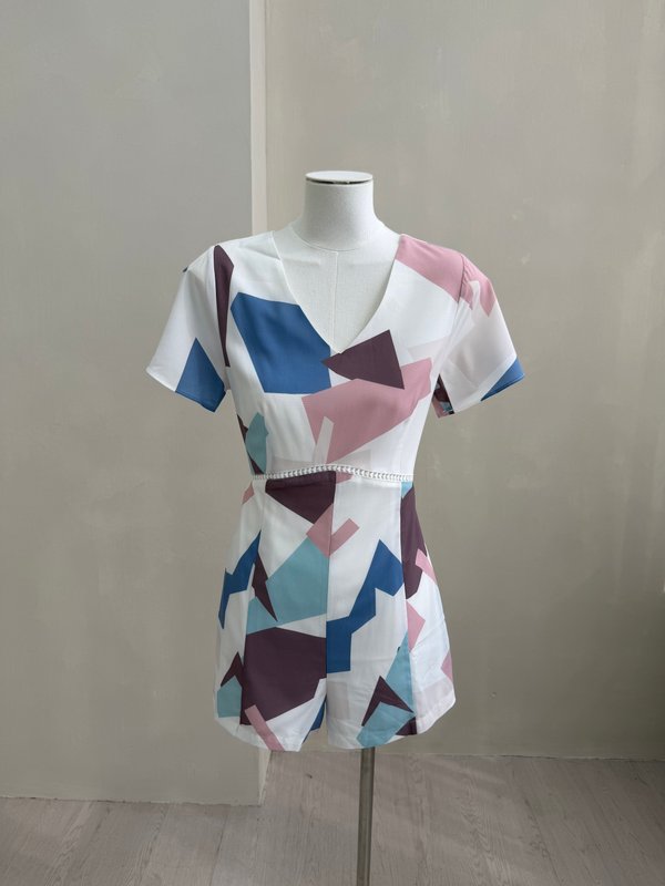 Abstract Prints Romper Mauve(S)