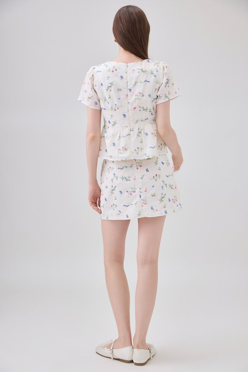 Allie Floral Embroidered Skort