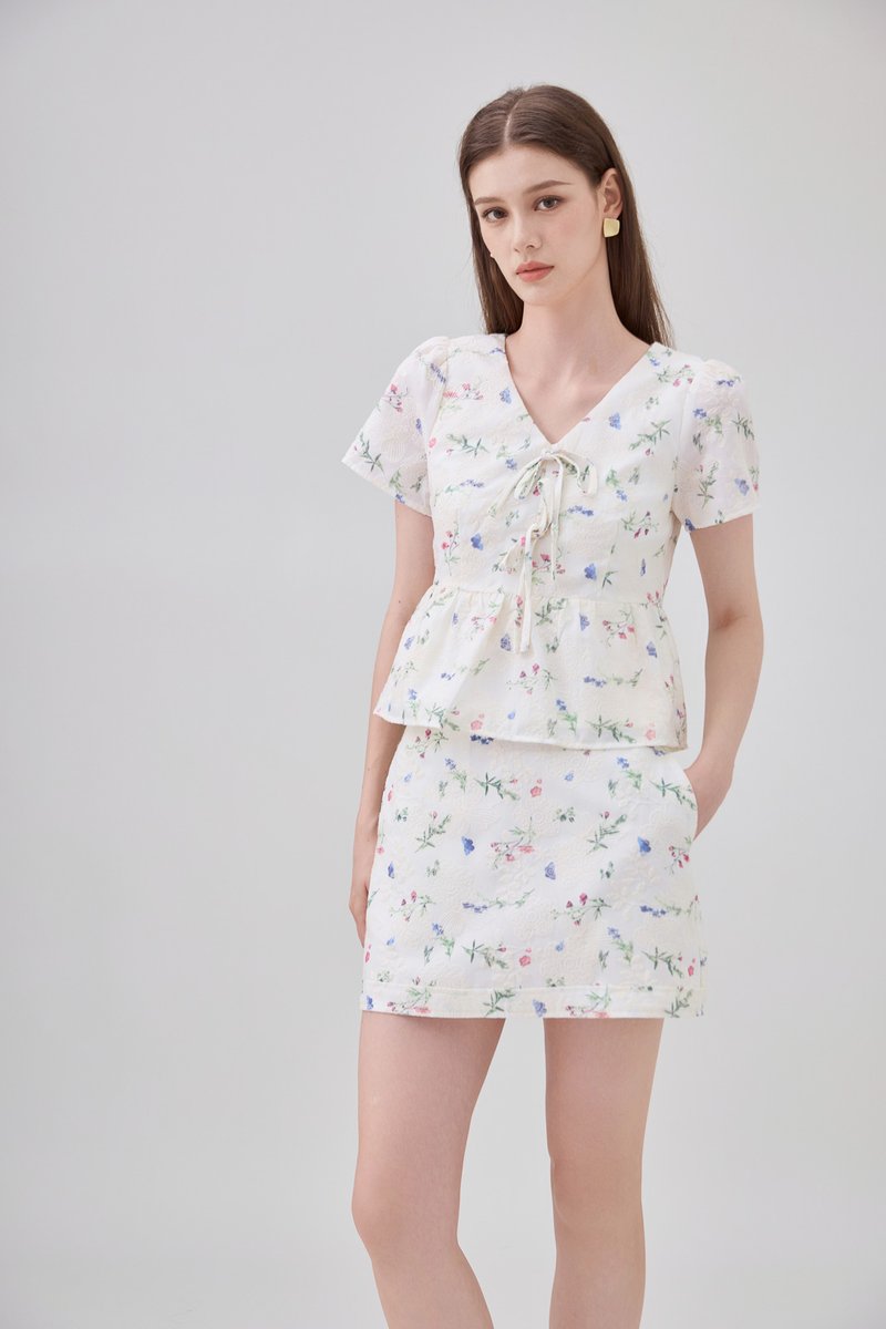 Allie Floral Embroidered Skort