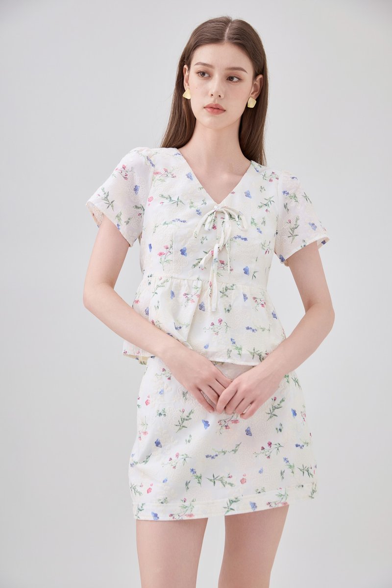 Allie Floral Embroidered Skort