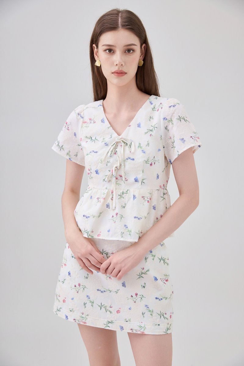 Allie Floral Embroidered Skort