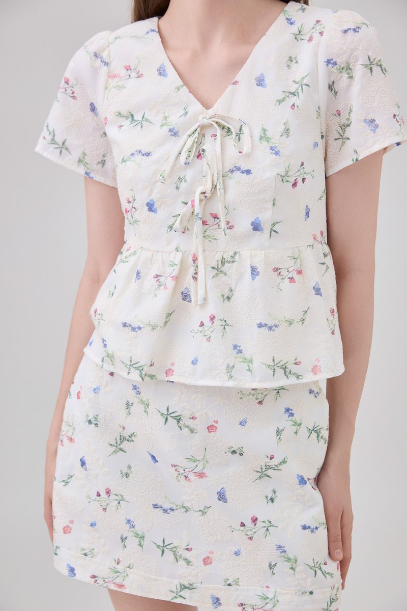 Allie Floral Embroidered Skort