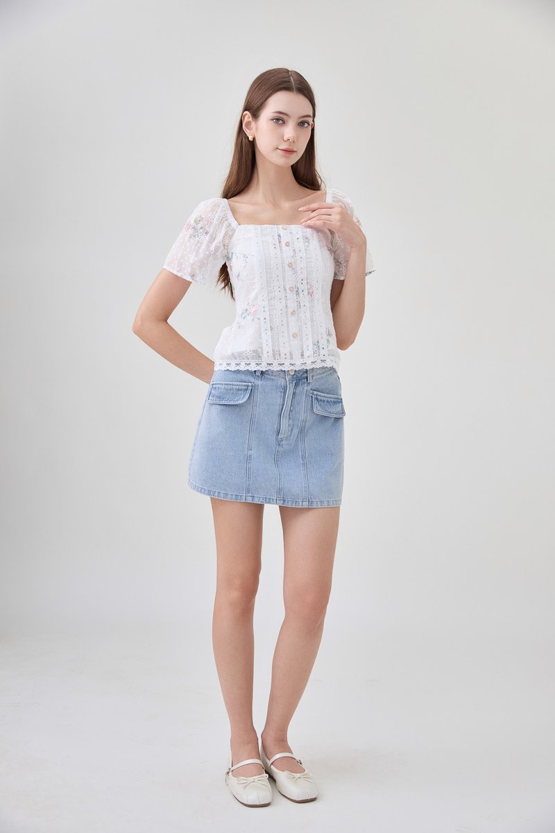 Rivka Crochet Lace Floral Top
