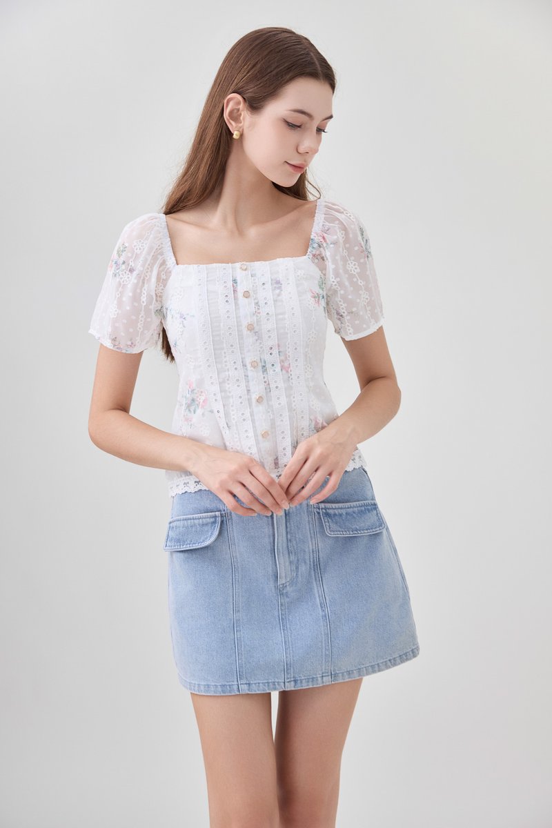 Rivka Crochet Lace Floral Top