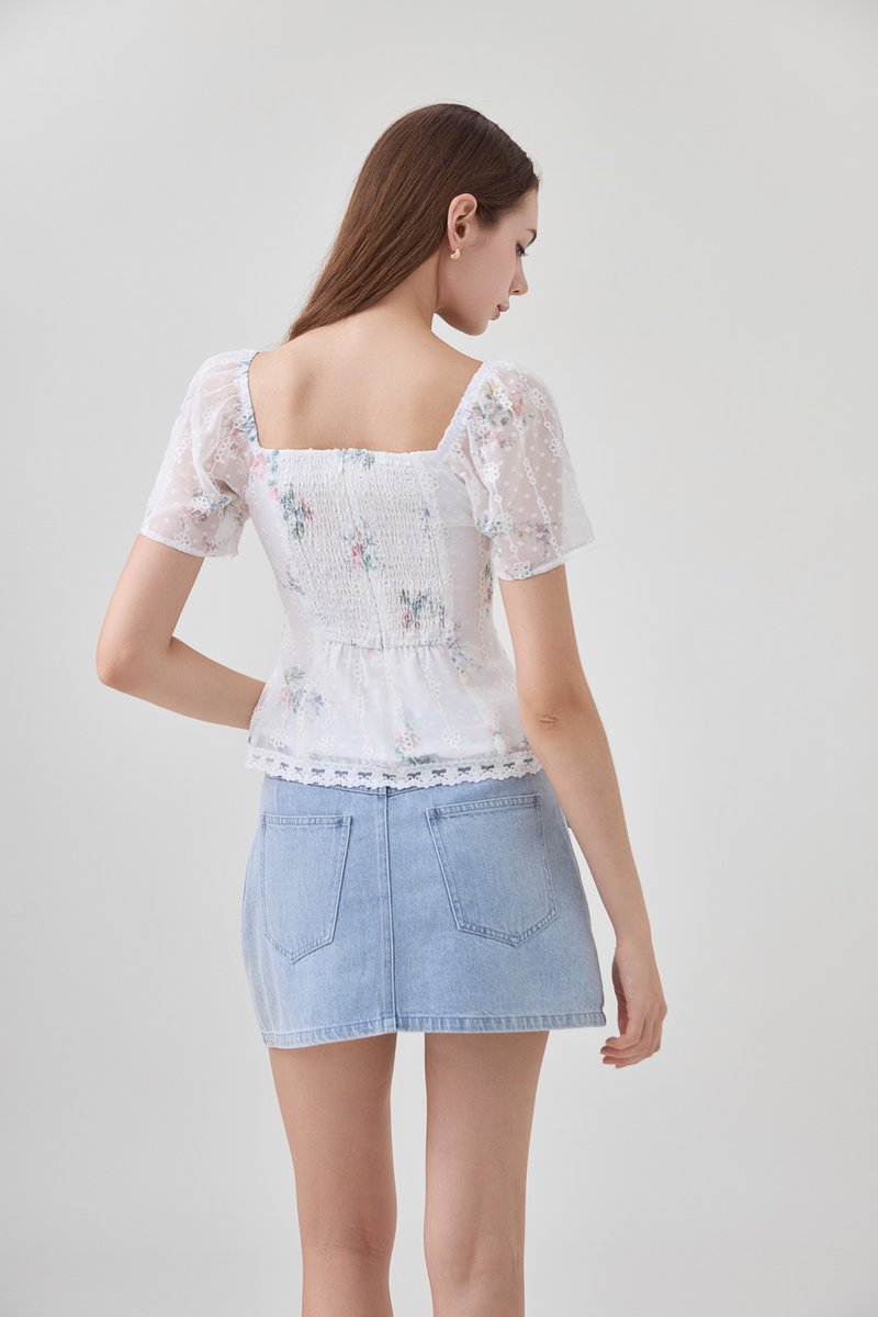 Rivka Crochet Lace Floral Top