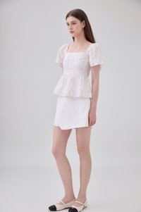 Eira Floral Peplum Top In Pink