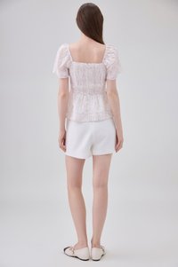 Eira Floral Peplum Top In Pink
