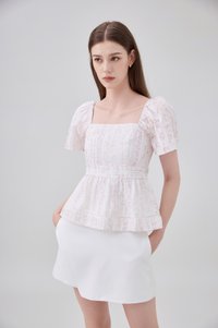 Eira Floral Peplum Top In Pink
