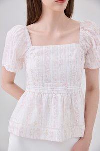 Eira Floral Peplum Top In Pink
