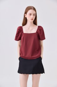 Aureline Flare Sleeve Top In Rust