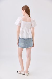 Parker Swiss Dot Ribbon Babydoll Top