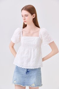 Parker Swiss Dot Ribbon Babydoll Top