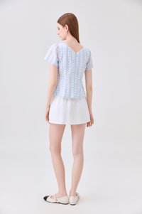 Elousie Lattice Eyelet Top