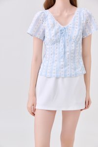 Elousie Lattice Eyelet Top