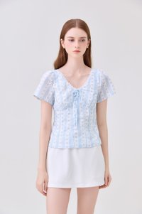 Elousie Lattice Eyelet Top