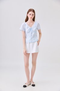 Elousie Lattice Eyelet Top