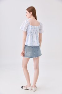 Mirabelle Sweetheart Floral Top In White