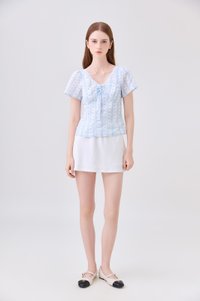 Elousie Lattice Eyelet Top