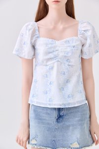 Mirabelle Sweetheart Floral Top In White