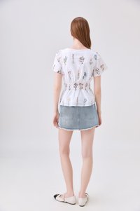 Aven Embroidered Floral Top In White