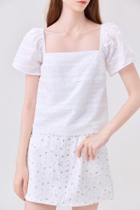 Octavia Denim Floral Skort In White